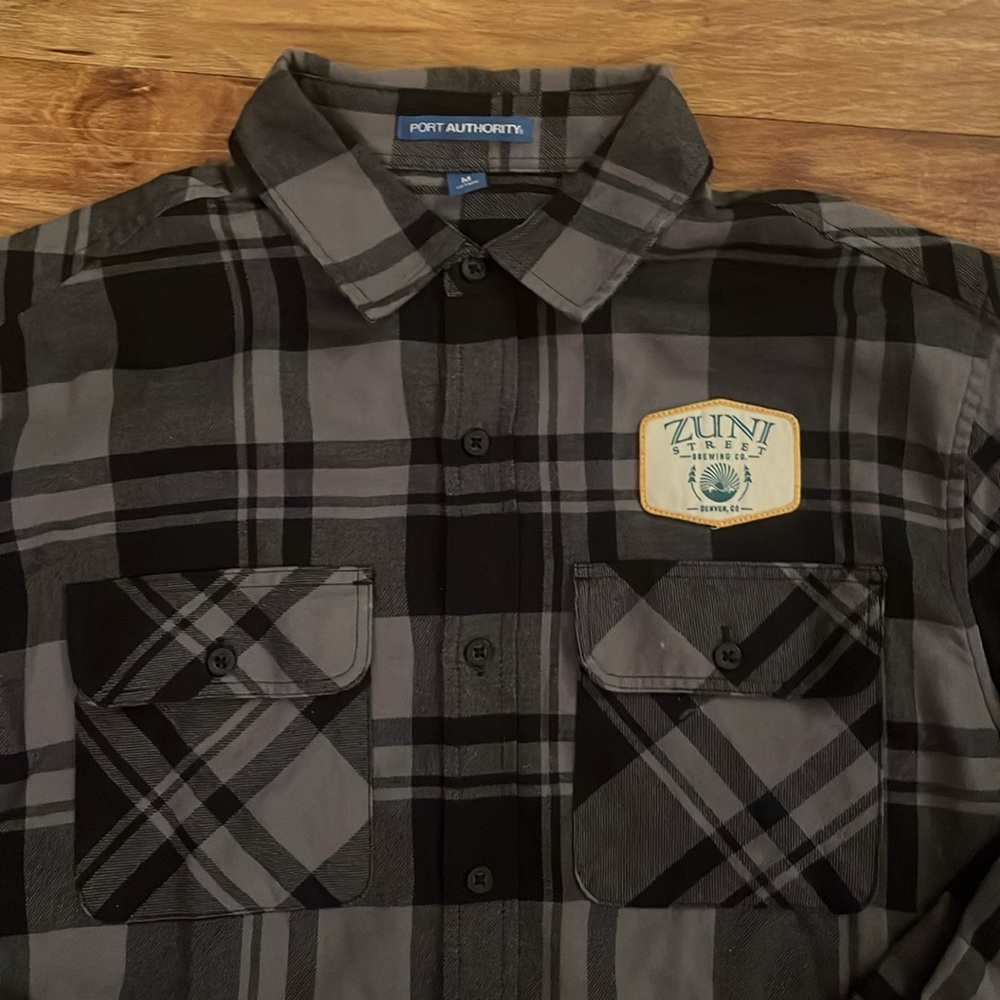 Zuni St. Brewery Plaid Button-Up Flannel Shirt